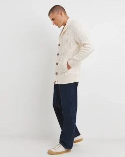 Jacamo Cable Knit Shawl Neck Cardigan