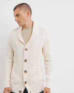 Jacamo Cable Knit Shawl Neck Cardigan