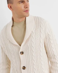 Jacamo Cable Knit Shawl Neck Cardigan