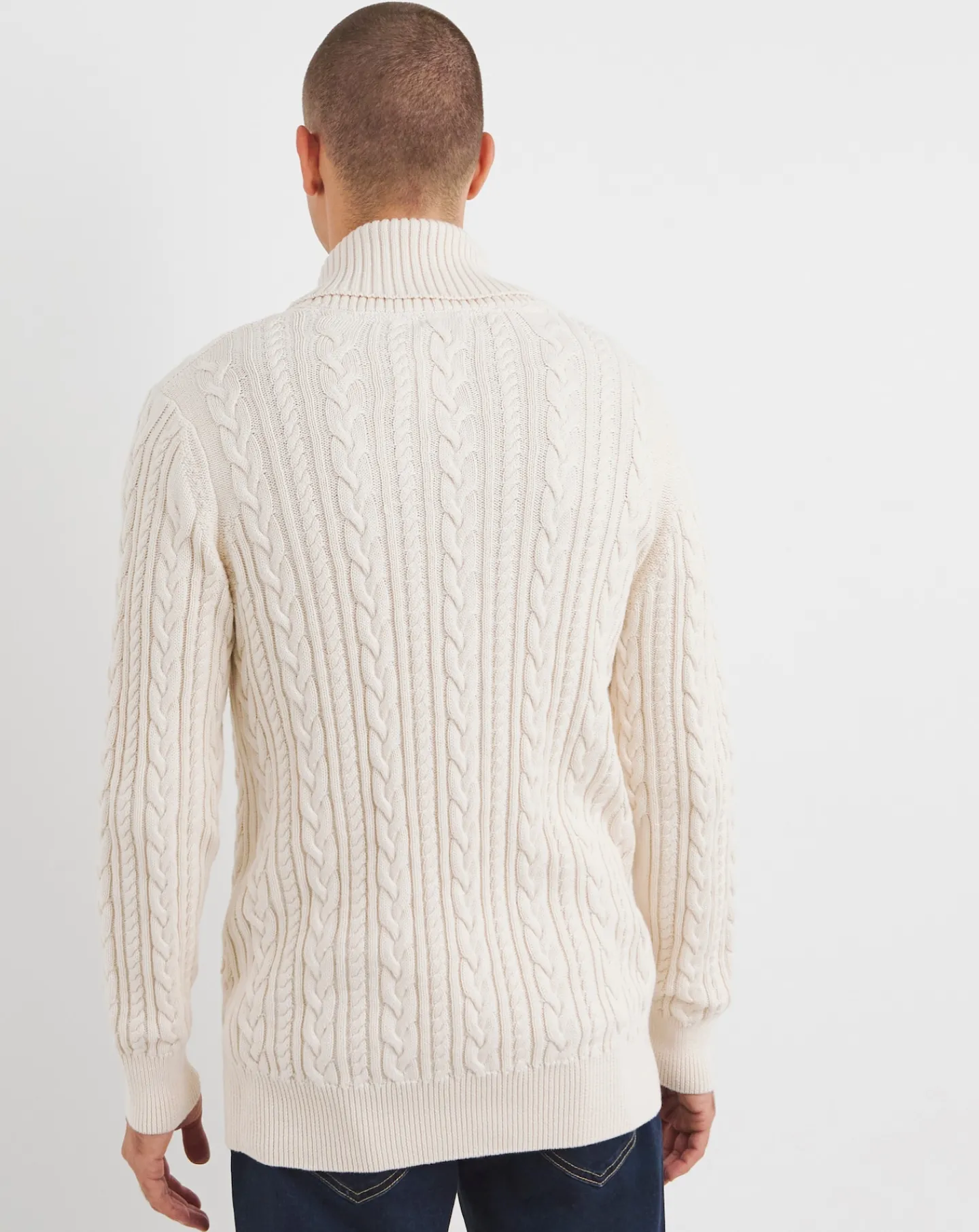 Jacamo Cable Knit Shawl Neck Cardigan