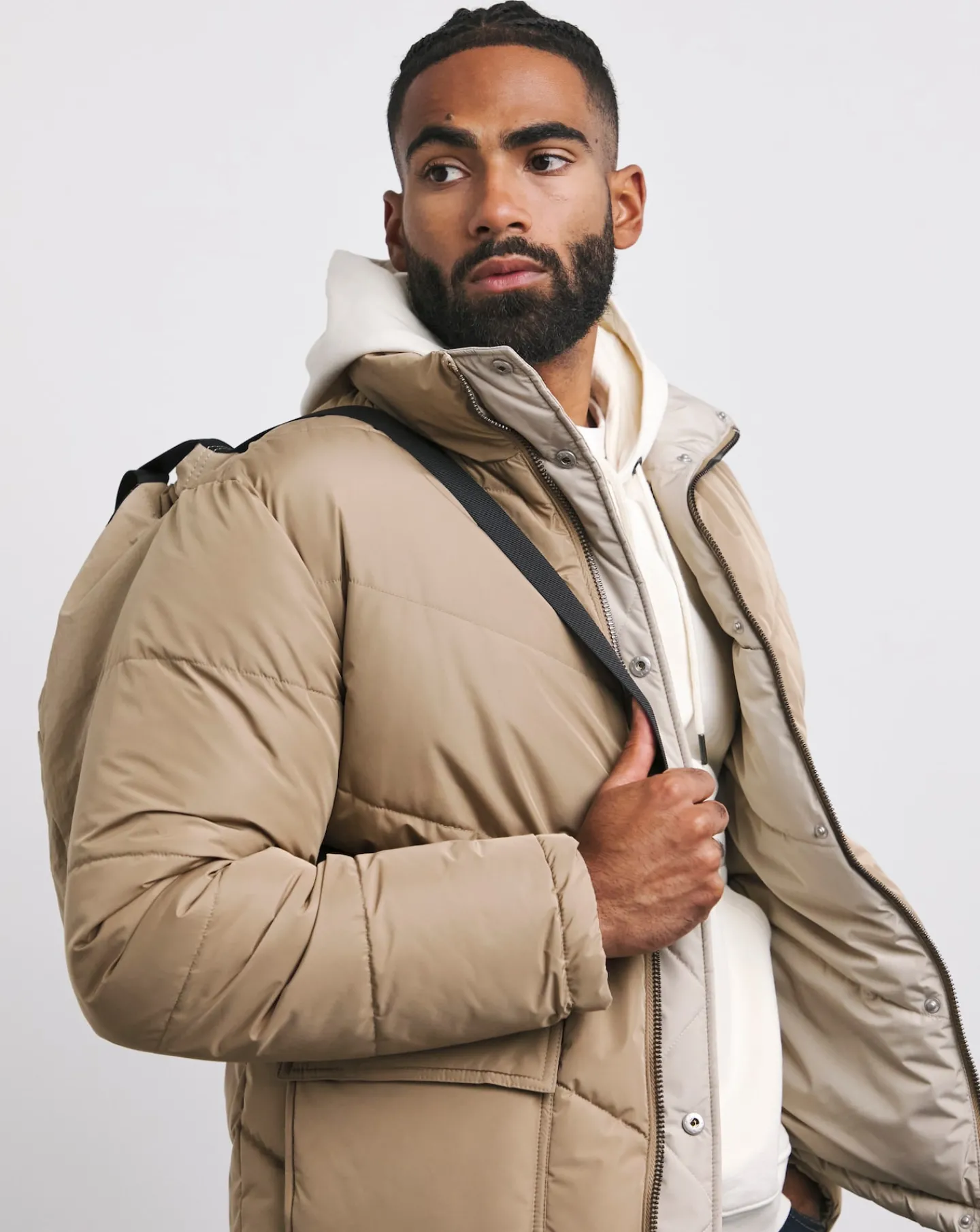 Jacamo Funnel Neck Reversible Puffer Coat