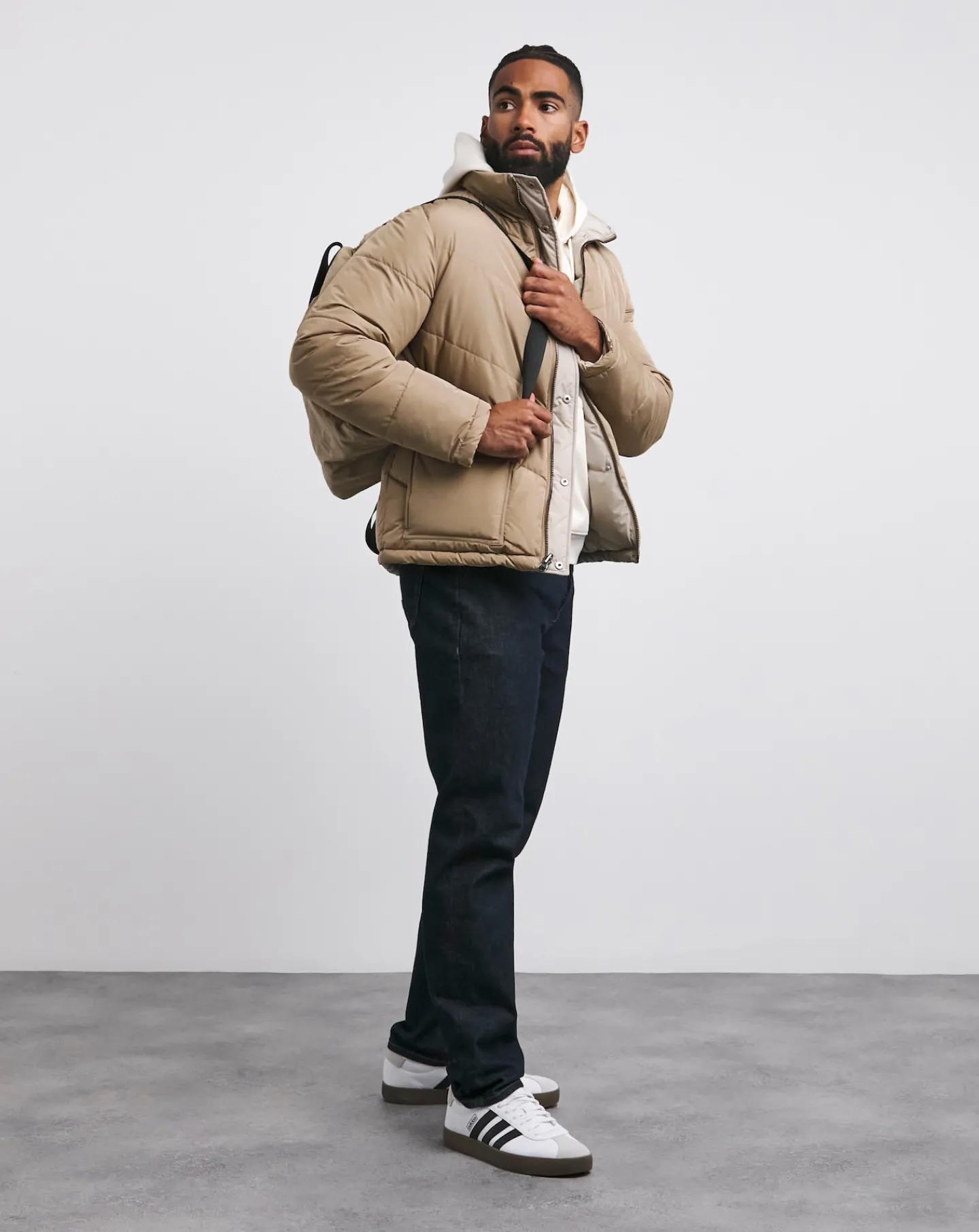 Jacamo Funnel Neck Reversible Puffer Coat
