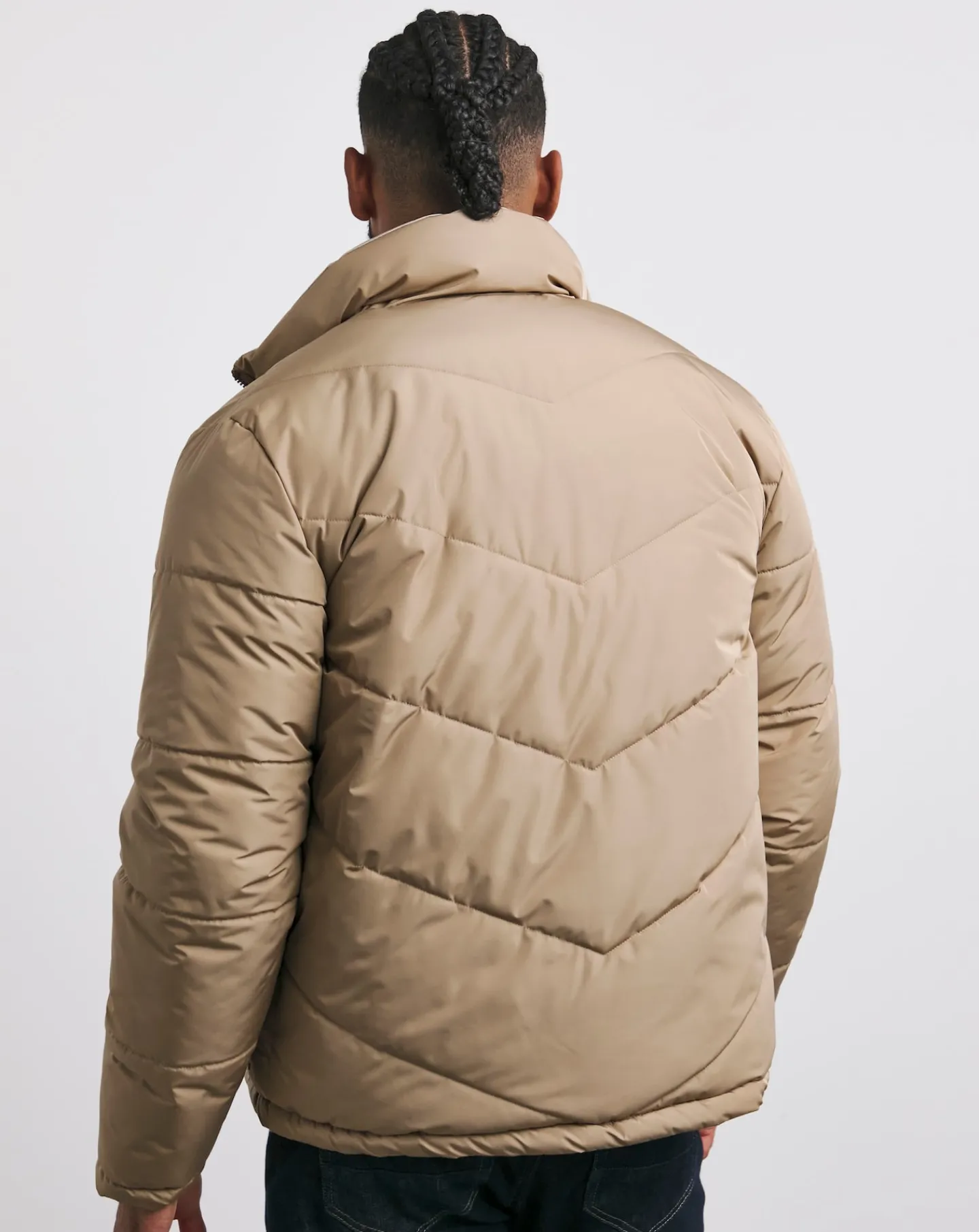 Jacamo Funnel Neck Reversible Puffer Coat
