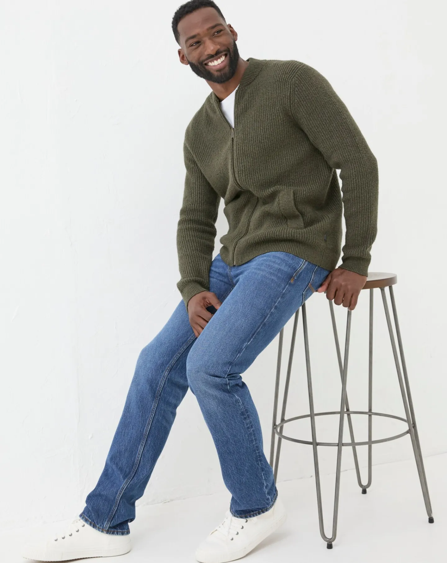 FatFace Knitted Bomber
