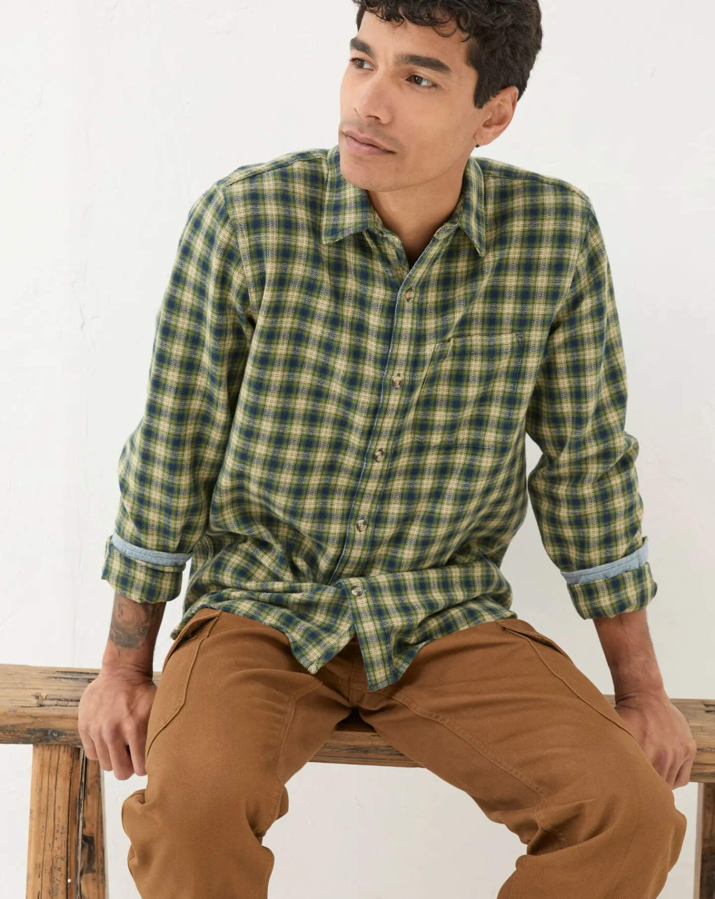 FatFace Long Sleeve Read Check Shirt