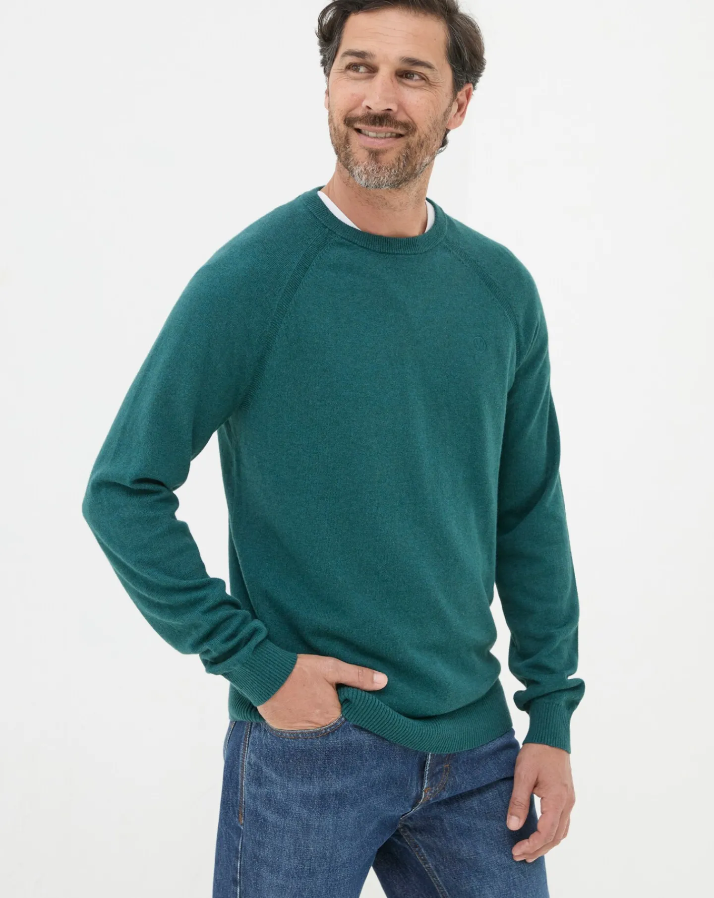 FatFace Rye Cashmere Cotton Crew Neck Jumper
