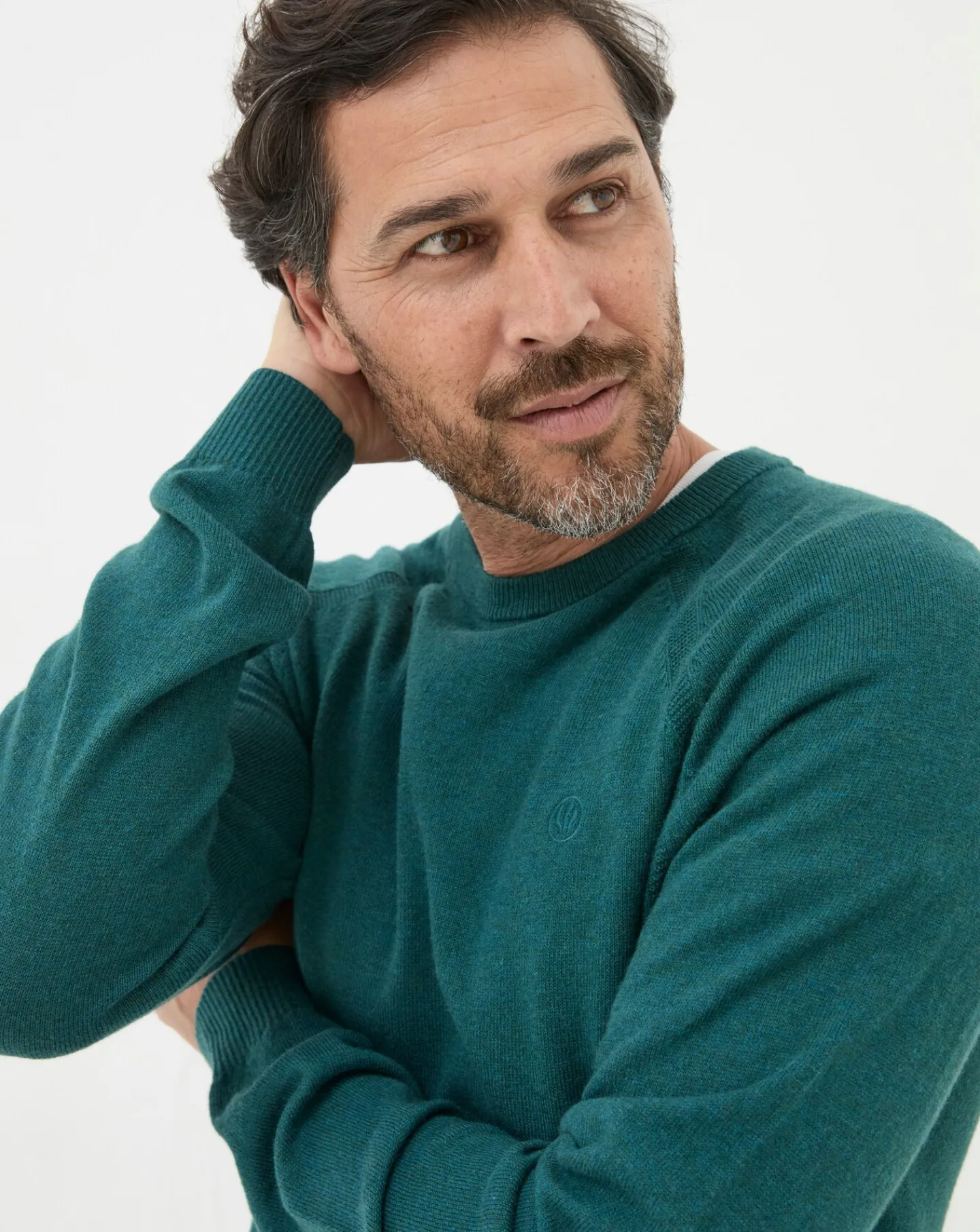 FatFace Rye Cashmere Cotton Crew Neck Jumper