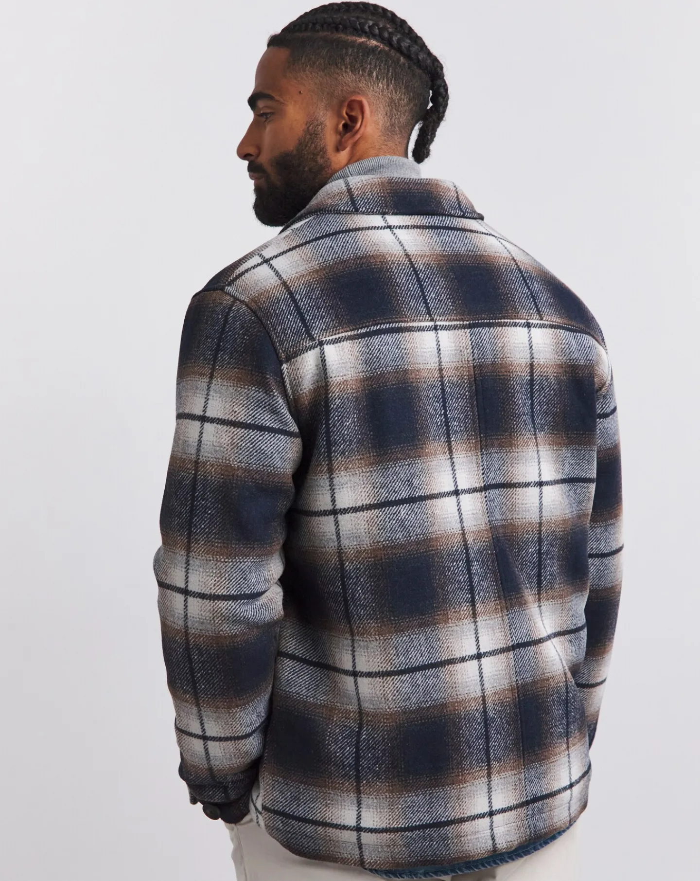 Jacamo Faux Wool Check Zip Detail Shacket