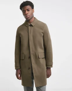 Jacamo Faux Wool Mac with Cuff Tabs