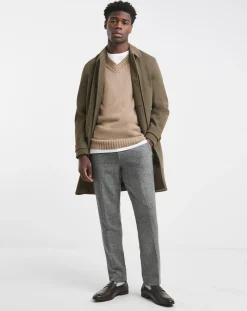 Jacamo Faux Wool Mac with Cuff Tabs