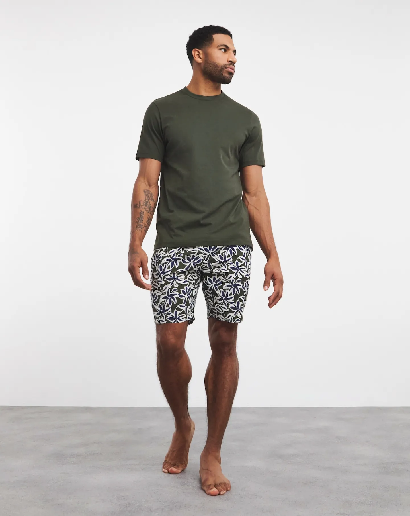 Jacamo Floral Jersey Graphic Tee and short set