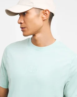 Jacamo Garment Dyed Embroidered T-Shirt Long