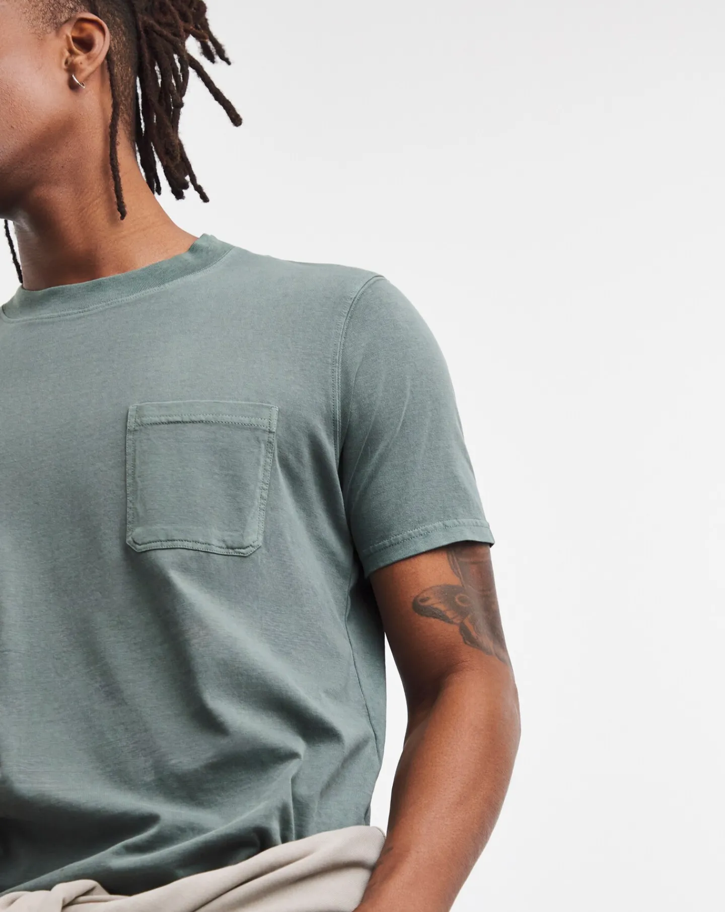 Jacamo Garment Dyed Pocket T-Shirt Long