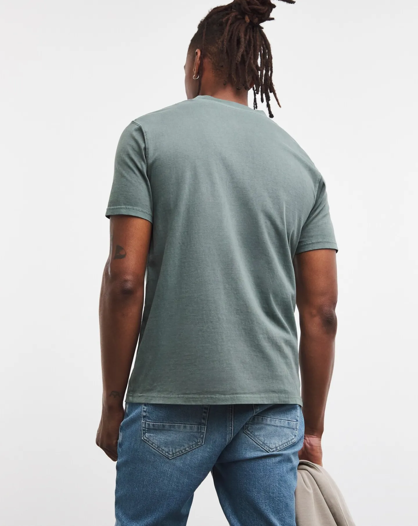 Jacamo Garment Dyed Pocket T-Shirt Long
