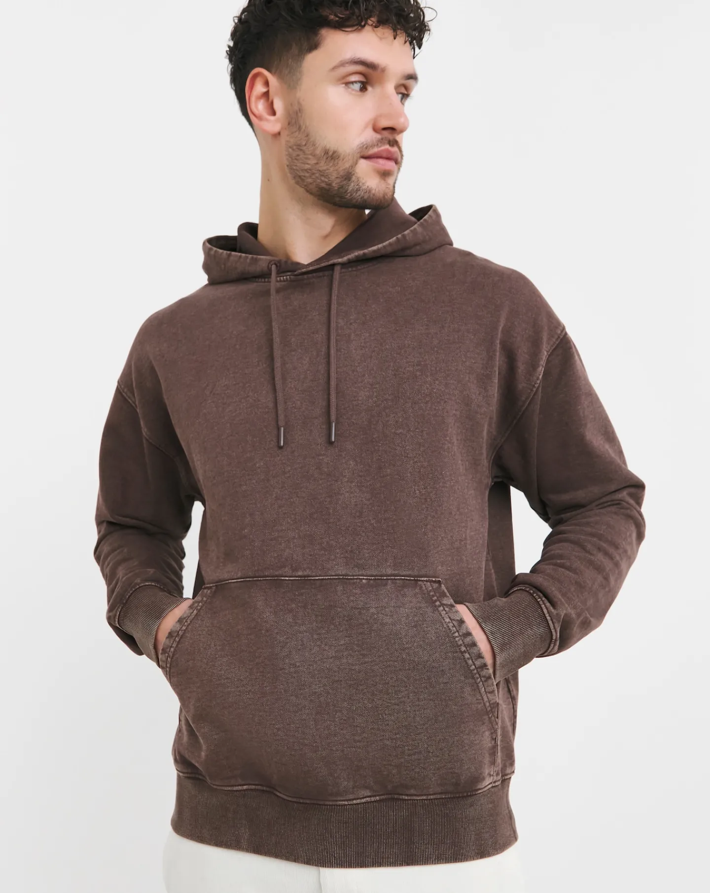 Jacamo Garment Dyed Relax Fit Overhead Hoodie