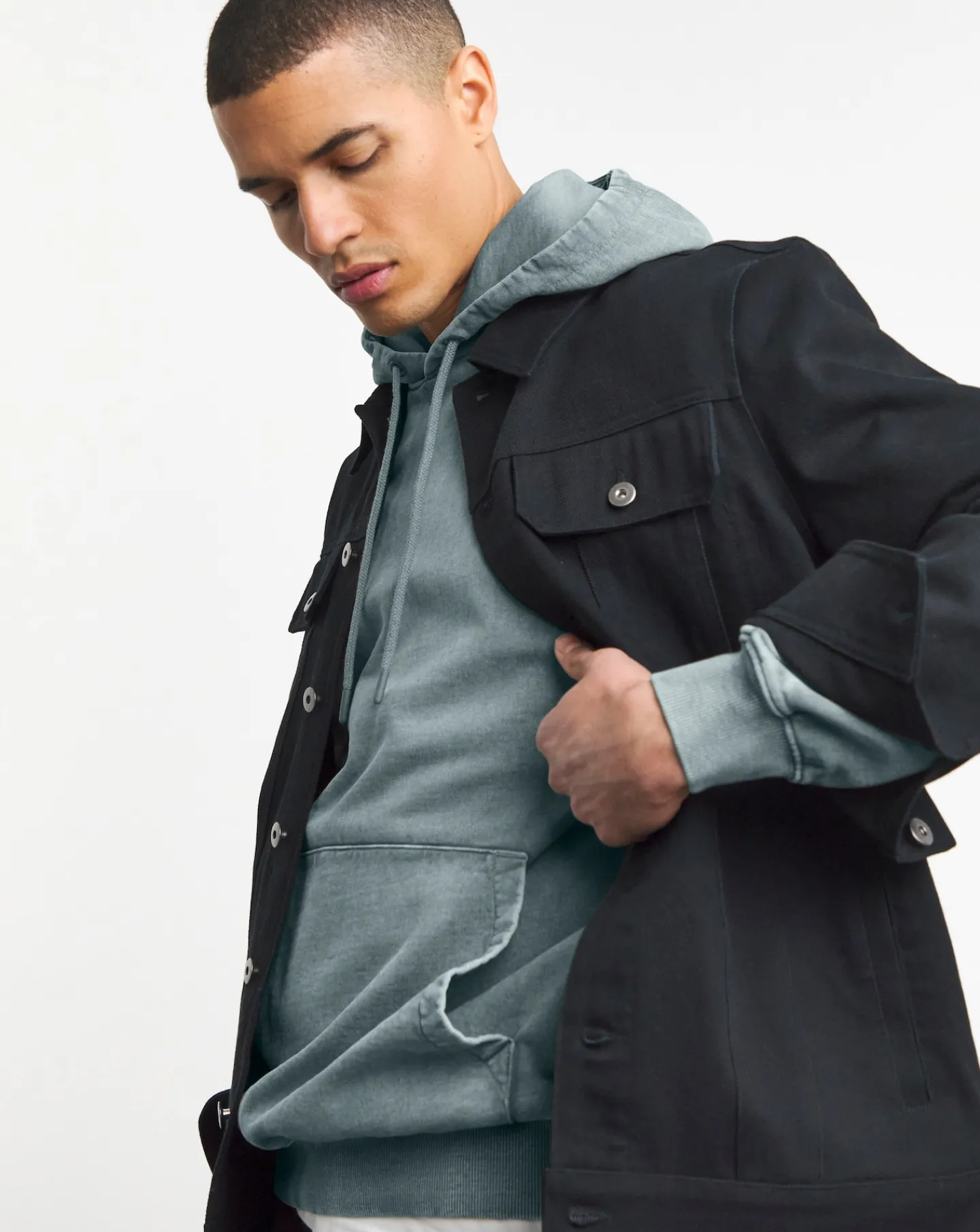 Jacamo Garment Dyed Relaxed Fit Hoodie