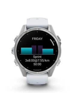 Garmin Fenix 8 43mm Amoled Smart Watch - with Whitestone Silicone Band