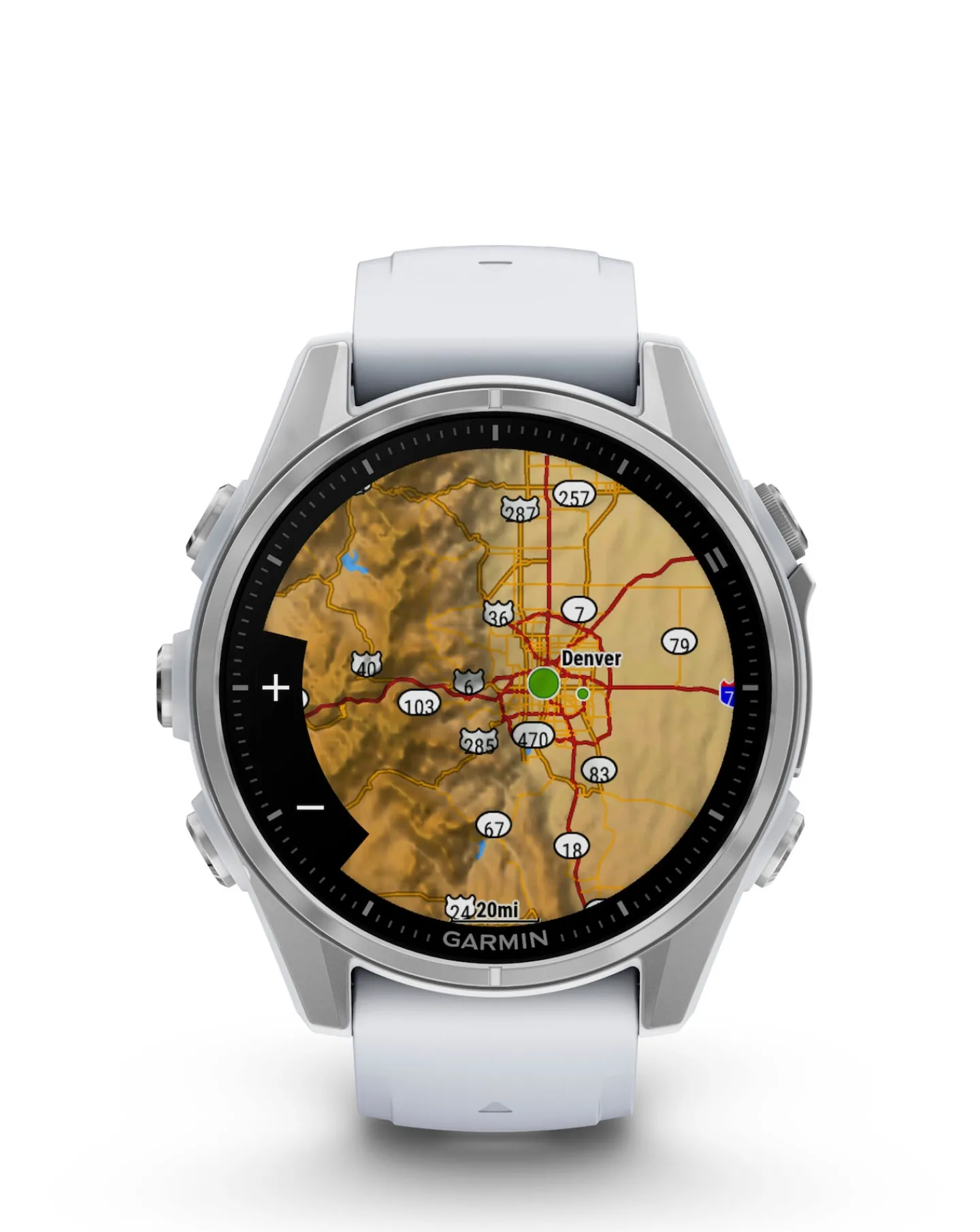 Garmin Fenix 8 43mm Amoled Smart Watch - with Whitestone Silicone Band