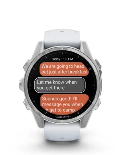 Garmin Fenix 8 43mm Amoled Smart Watch - with Whitestone Silicone Band