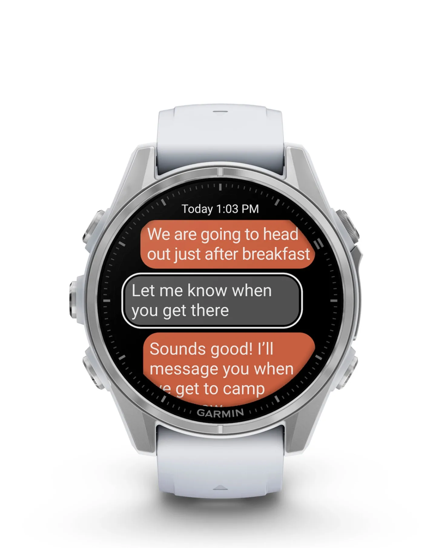 Garmin Fenix 8 43mm Amoled Smart Watch - with Whitestone Silicone Band