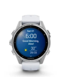 Garmin Fenix 8 43mm Amoled Smart Watch - with Whitestone Silicone Band