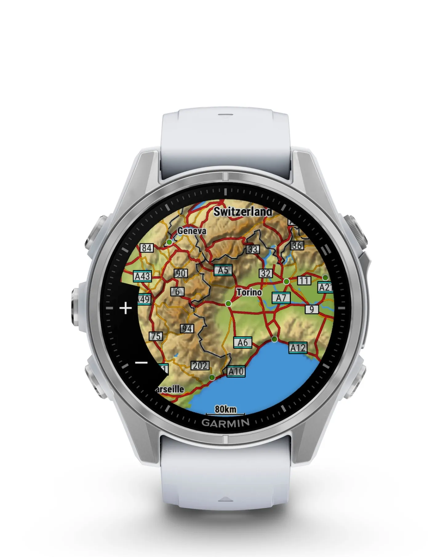 Garmin Fenix 8 43mm Amoled Smart Watch - with Whitestone Silicone Band