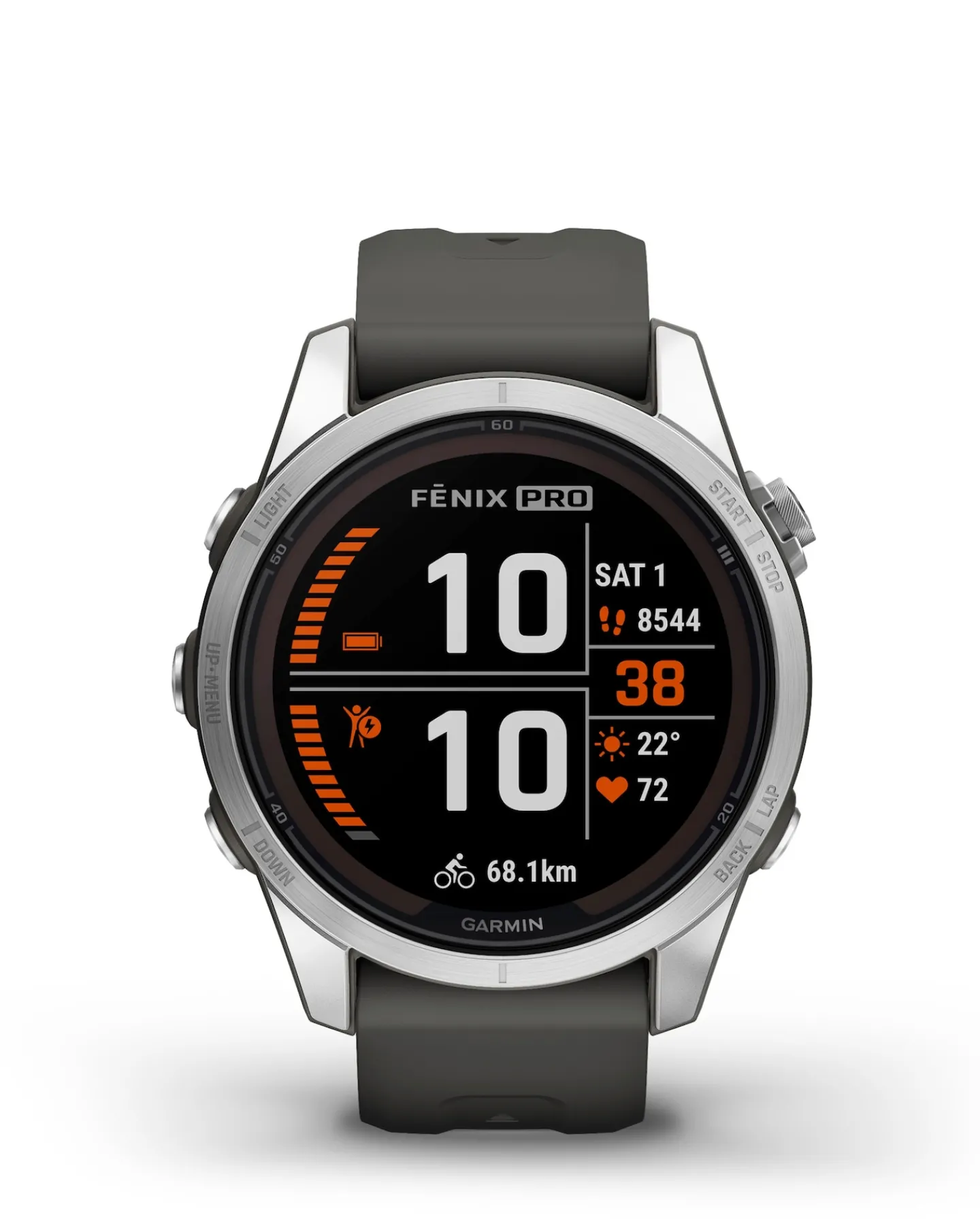 Garmin Fenix 7S Pro Solar Edition 42mm Smart Watch - Silver with Graphite Band