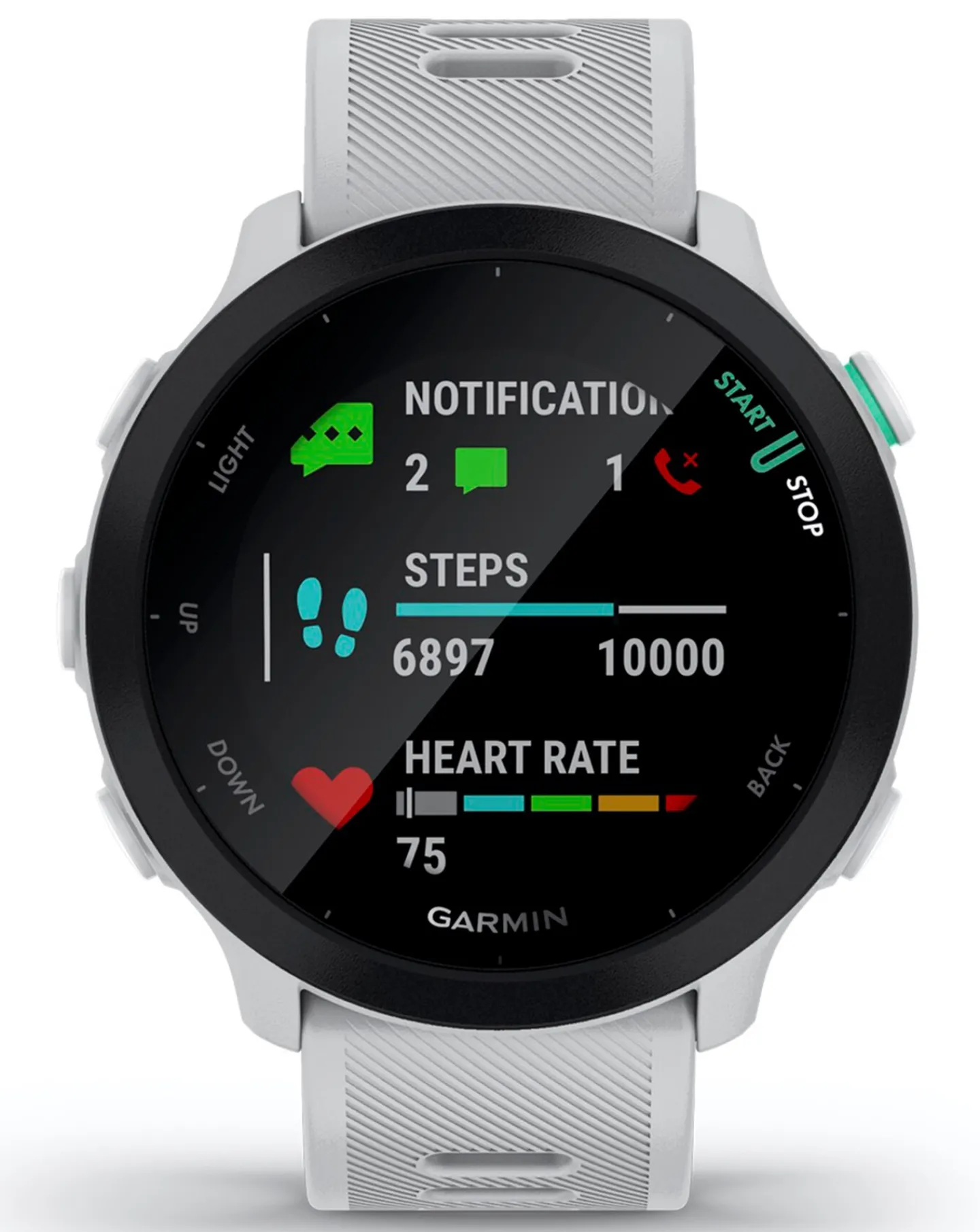 Garmin Forerunner 55 GPS Running Smart Watch - White