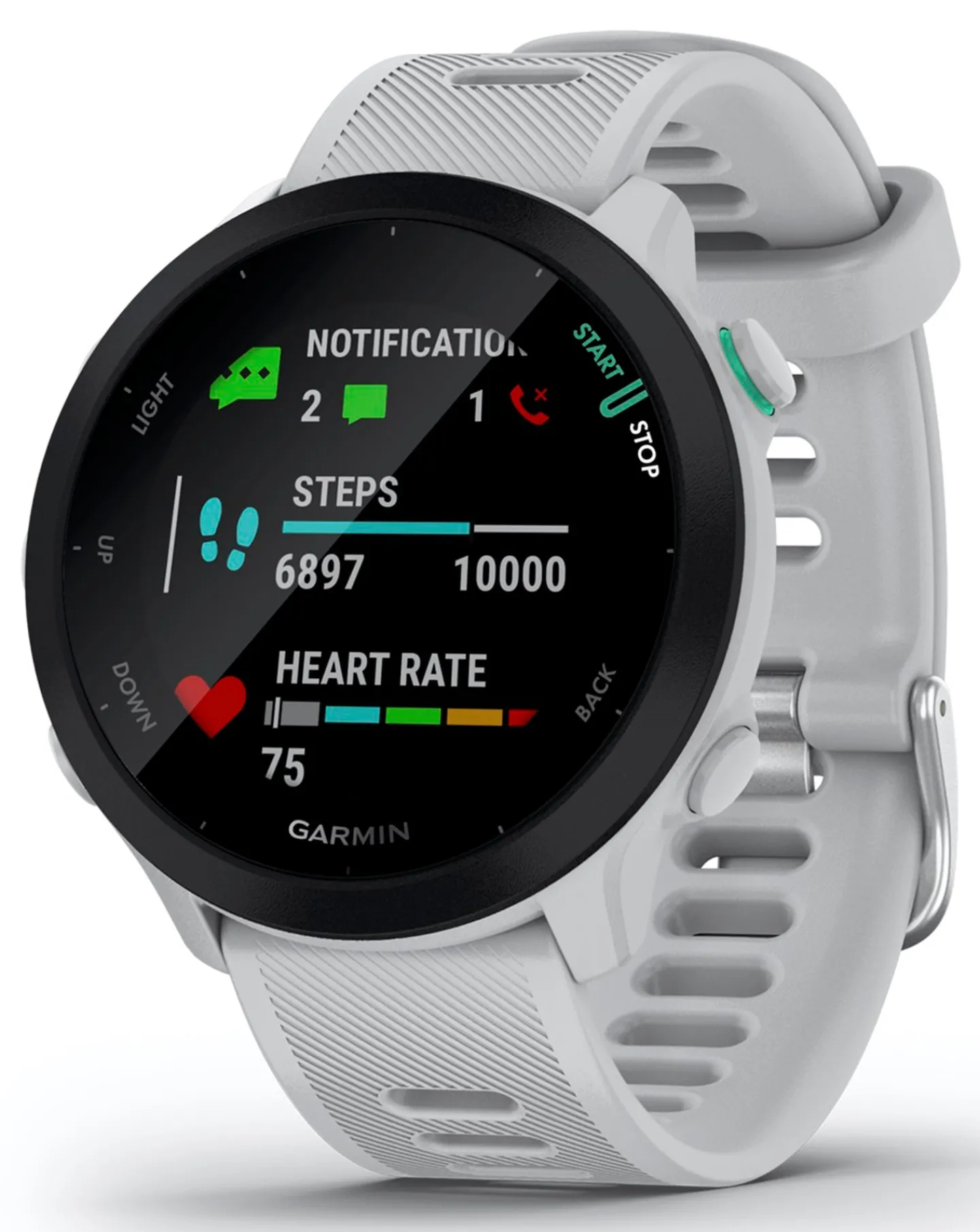 Garmin Forerunner 55 GPS Running Smart Watch - White