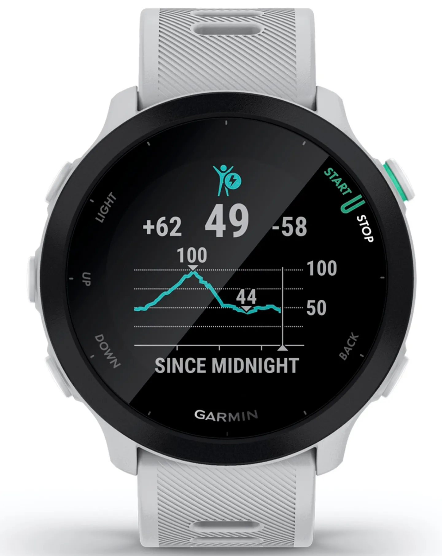 Garmin Forerunner 55 GPS Running Smart Watch - White
