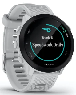 Garmin Forerunner 55 GPS Running Smart Watch - White