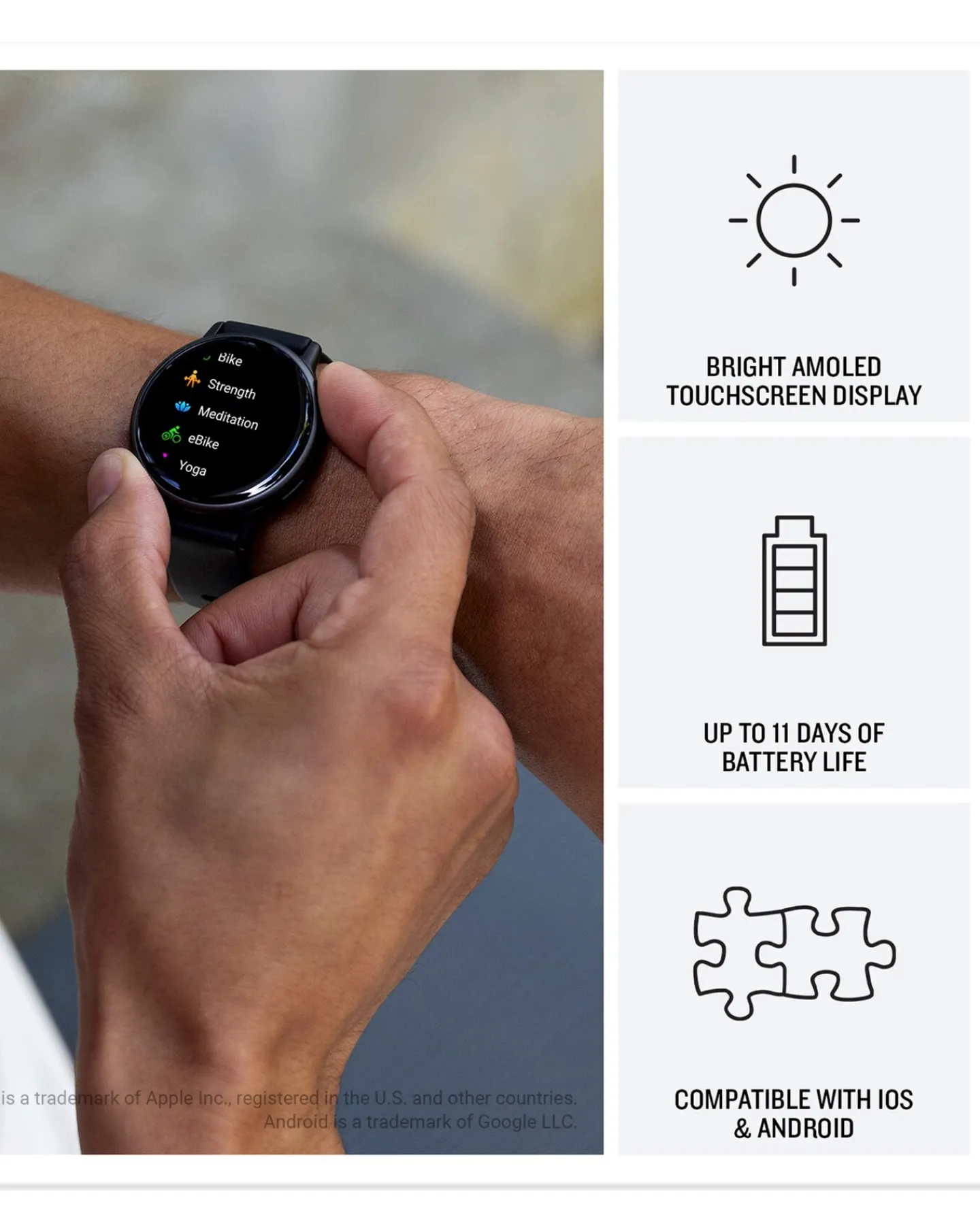 Garmin Vivoactive 5 Smart Watch - Slate & Black with SIlicone Band