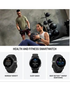 Garmin Vivoactive 5 Smart Watch - Slate & Black with SIlicone Band