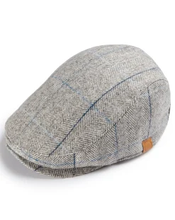 Jacamo Grey Check Flat Cap