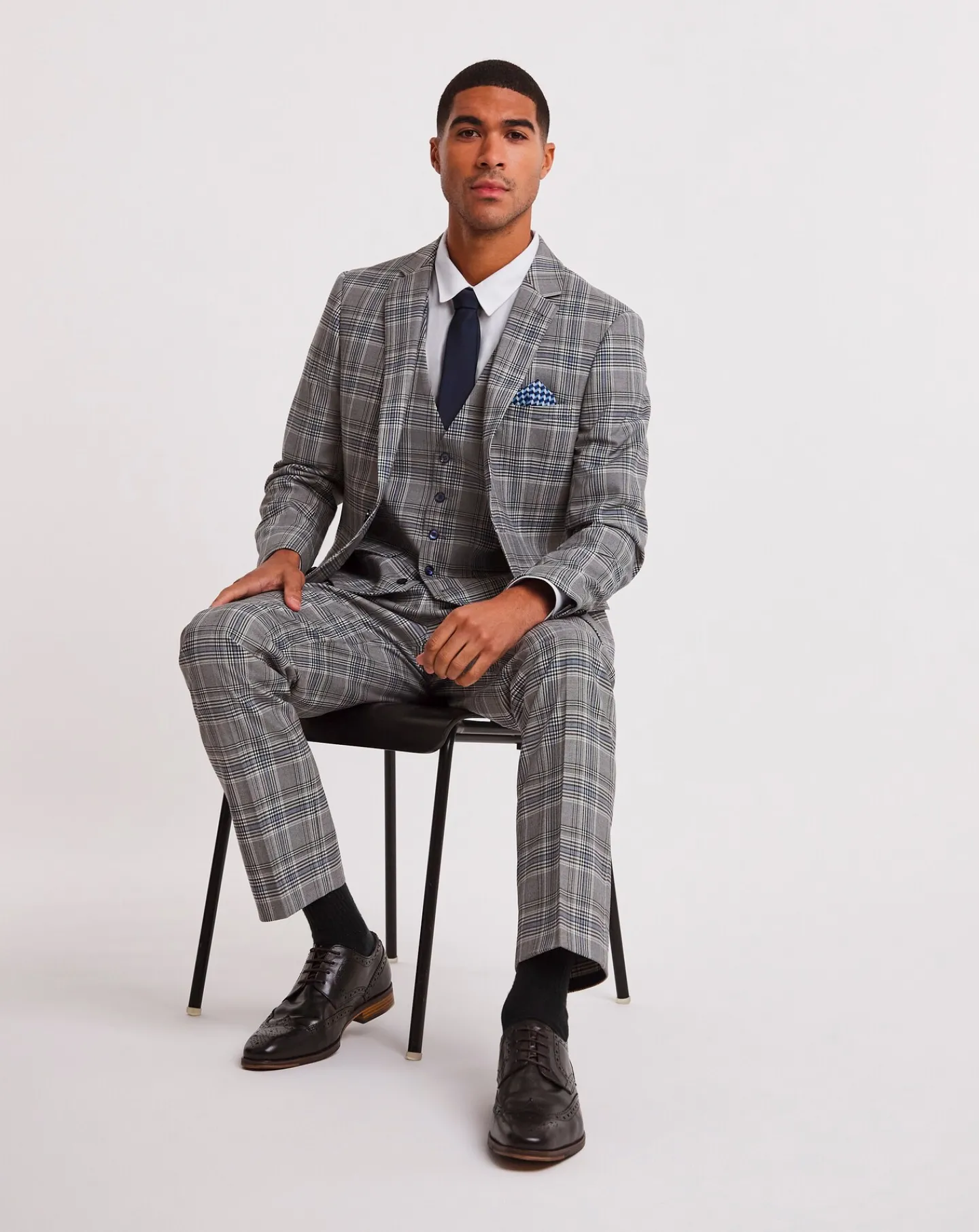 Jacamo Check Regular Fit Suit Trouser