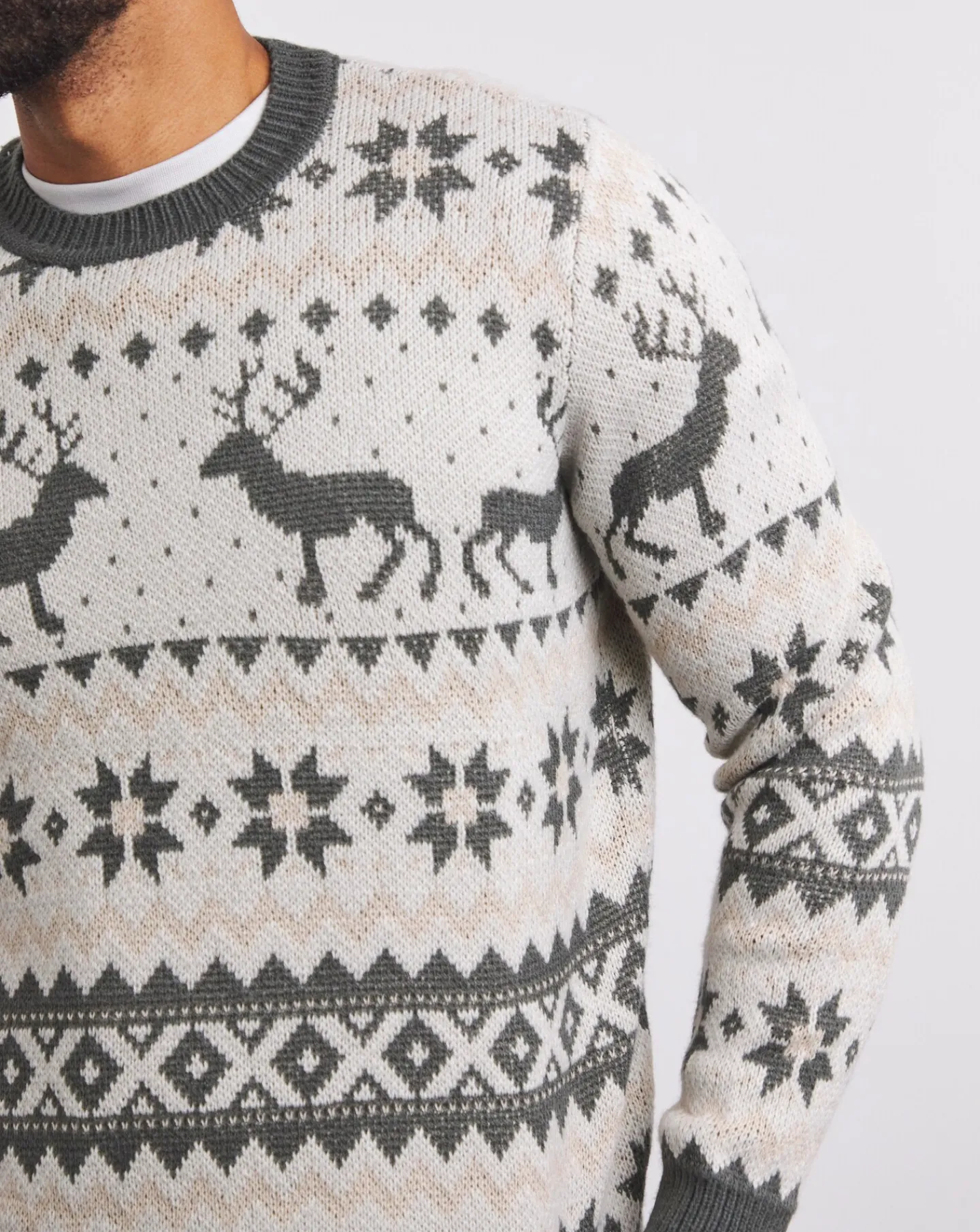 Jacamo Christmas Fairisle Crew Neck Jumper