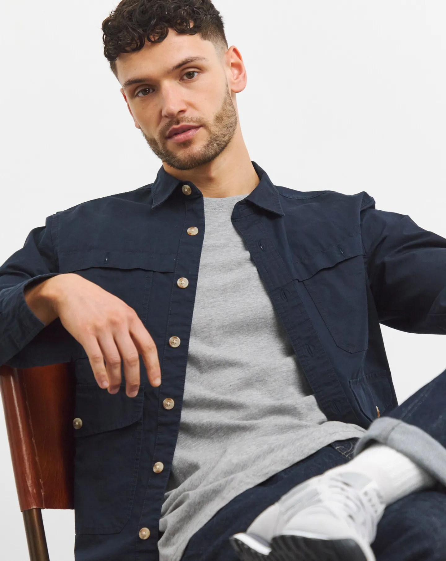 Jacamo Grey Crew Neck T-shirt Long