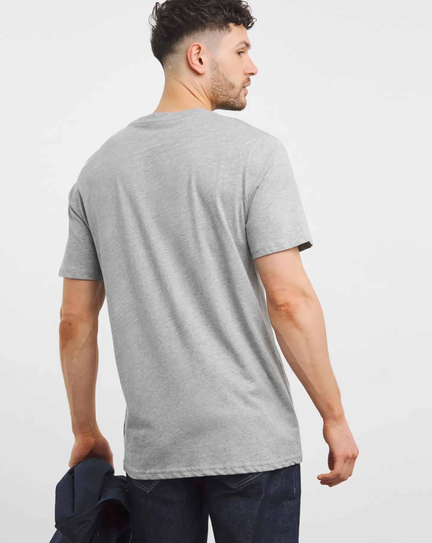 Jacamo Grey Crew Neck T-shirt Long