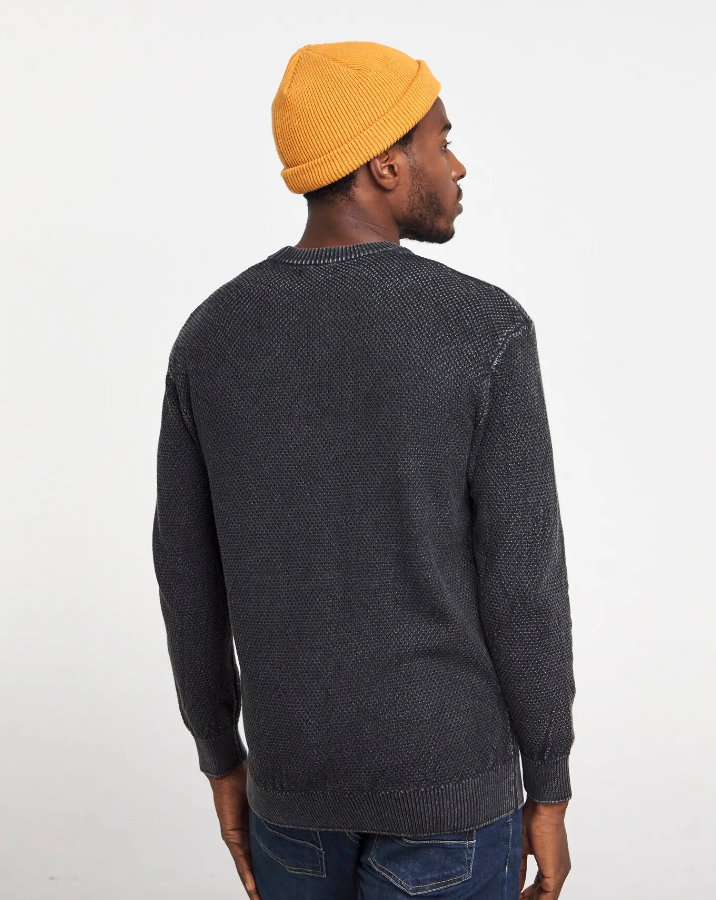 Jacamo Pigment Dyed Slouch Knitted Jumper