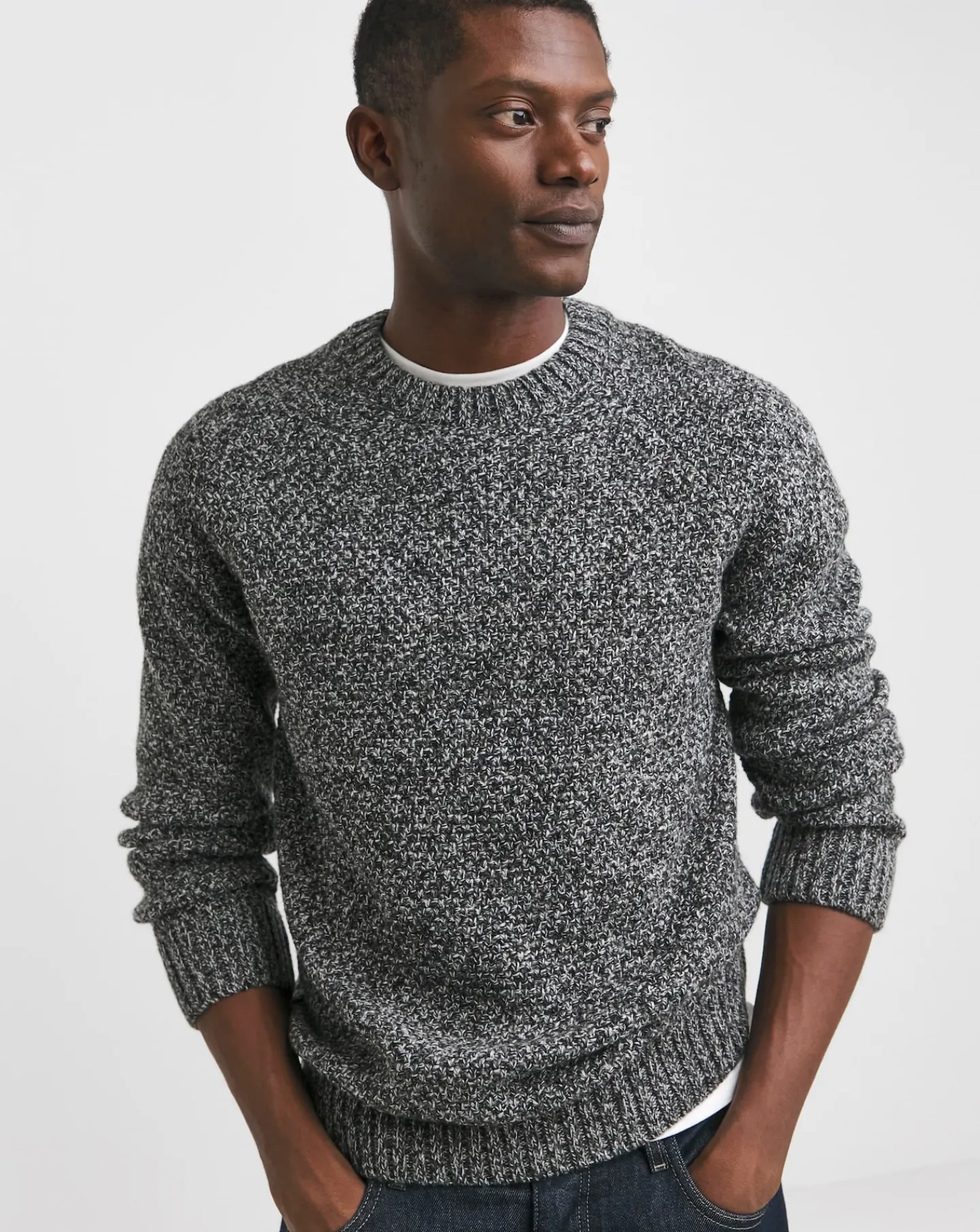 Jacamo Twist Wool Blend Crew Neck Jumper