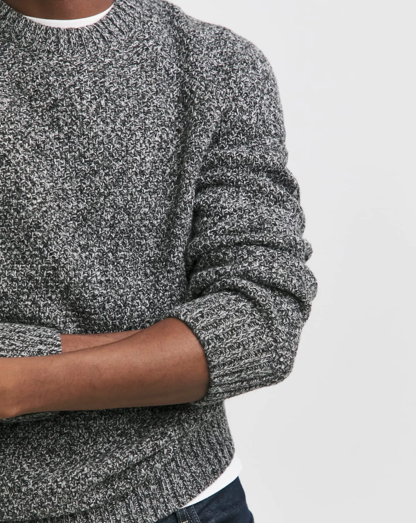 Jacamo Twist Wool Blend Crew Neck Jumper