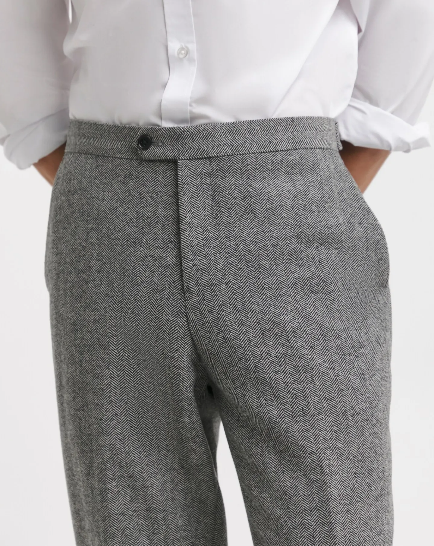 Jacamo Herringbone Tweed Reg Fit Trouser