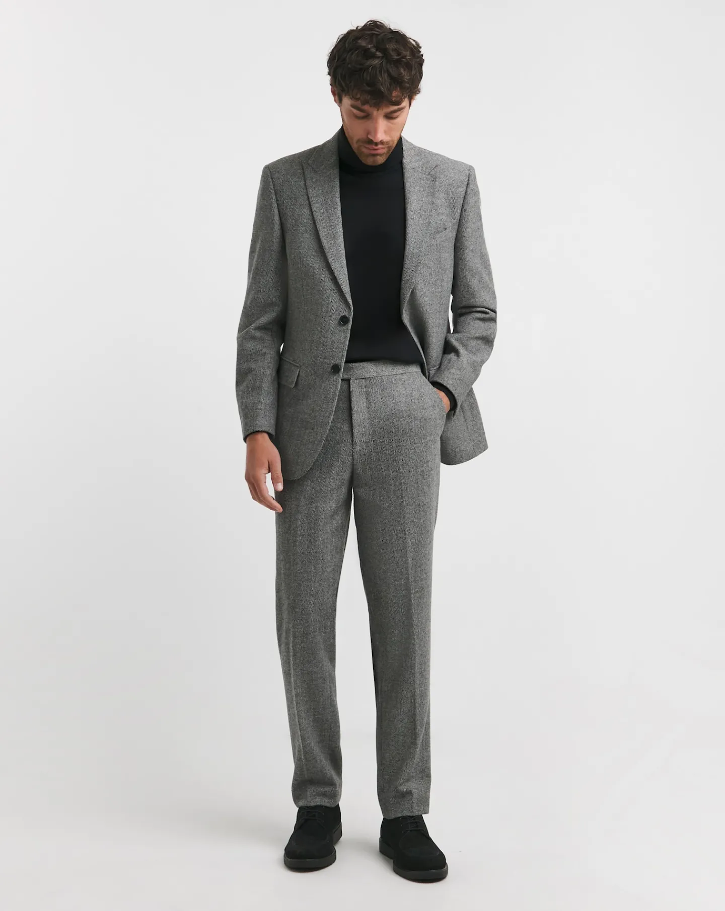 Jacamo Herringbone Tweed Reg Fit Trouser