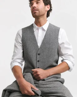 Jacamo Herringbone Tweed Reg Fit Waistcoat