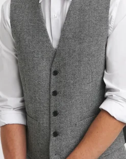 Jacamo Herringbone Tweed Reg Fit Waistcoat