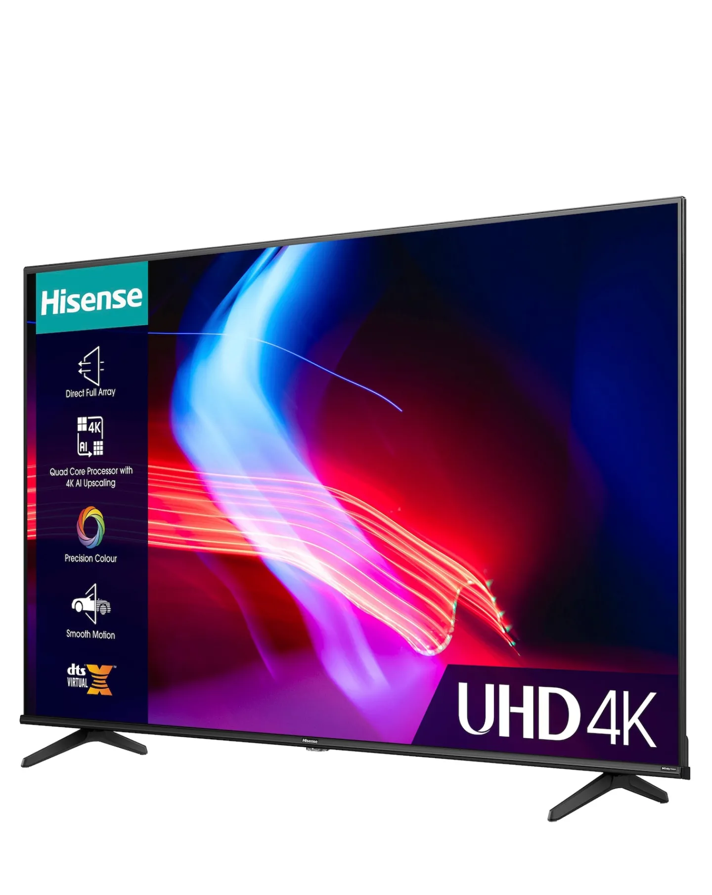 Hisense 55in 55A6KTUK Smart 4K UHD HDR TV with VDTS Virtual:X & Freeview Play