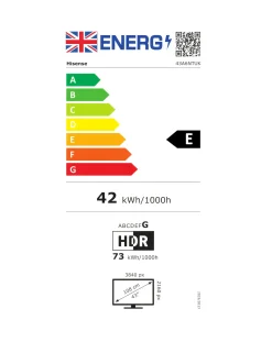 Hisense 43in 43A6NTUK Smart 4K UHD HDR LED TV with Amazon Alexa