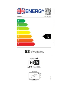 Hisense 55in 55U7NQTUK Smart 4K UHD HDR Mini-LED TV with Amazon Alexa