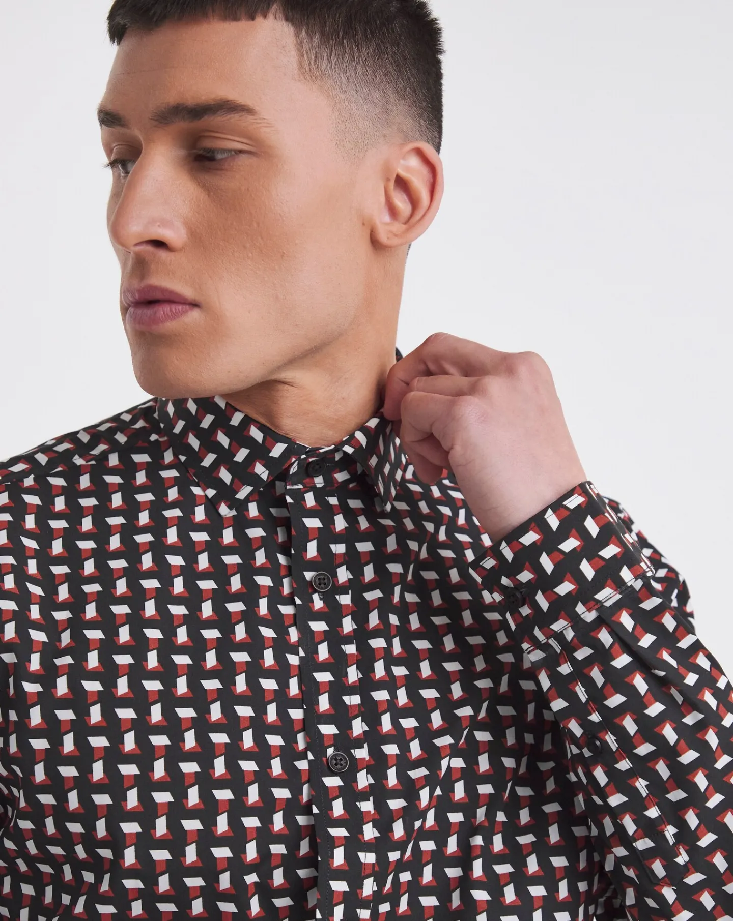 Jacamo Premium Formal Geo Print Shirt