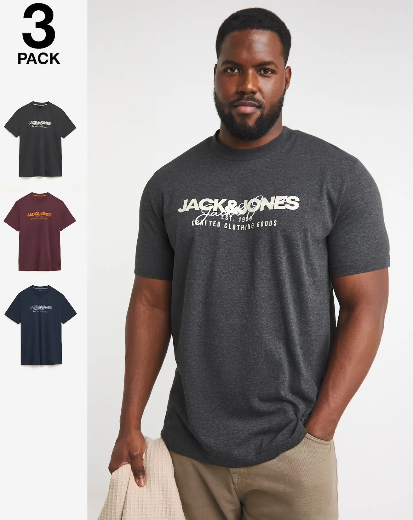 JACK & JONES Jack & Jones Alvis 3 Pack T-Shirt